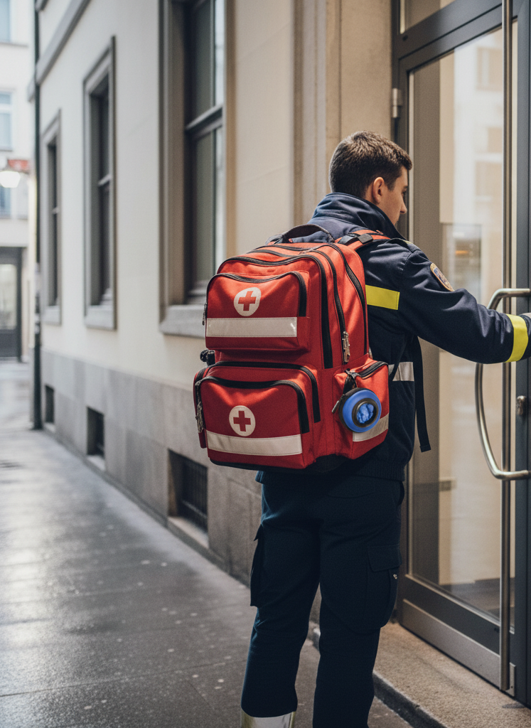 Enfermero tocando puerta